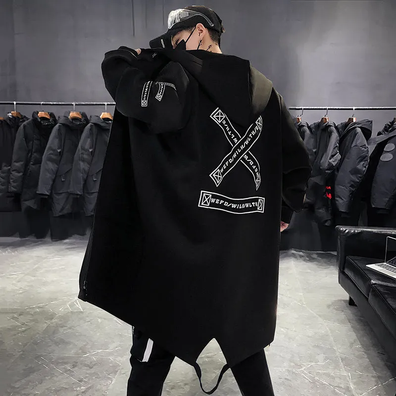 Esprit du Japon Manteau long à capuche streetwear homme