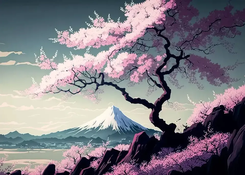 Japon style tableau paysage japonais zen