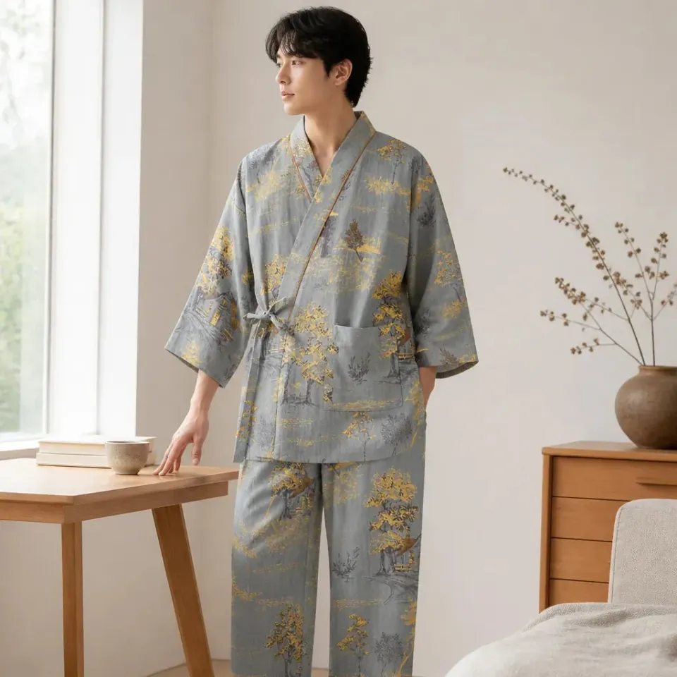 Esprit du Japon ensemble pyjama kimono homme coton