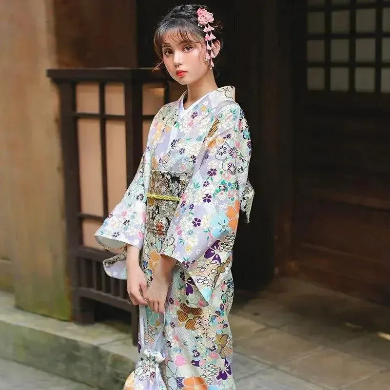 Japon style Haruka kimono femme soie fleurs
