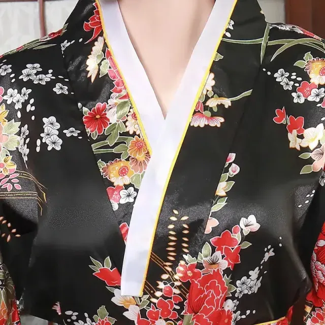 Japon style miyuki kimono long femme motifs fleuris