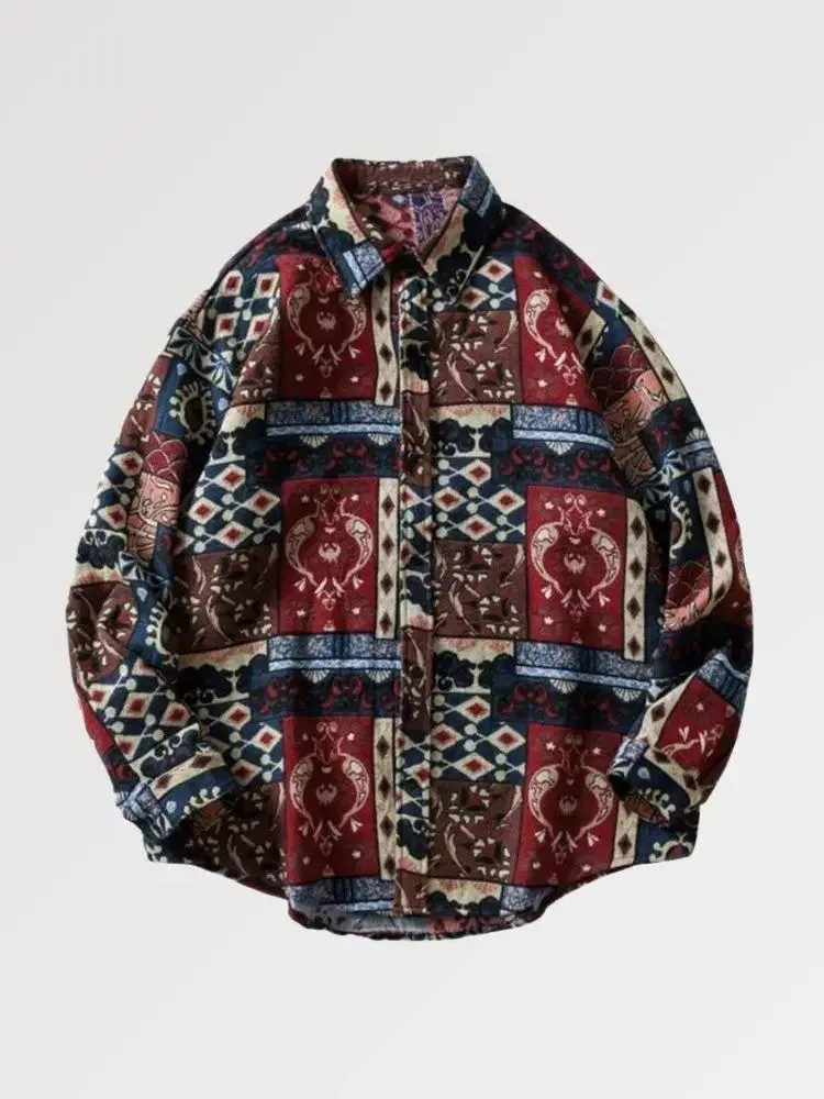 Japon style kurume chemise flanelle rouge coton