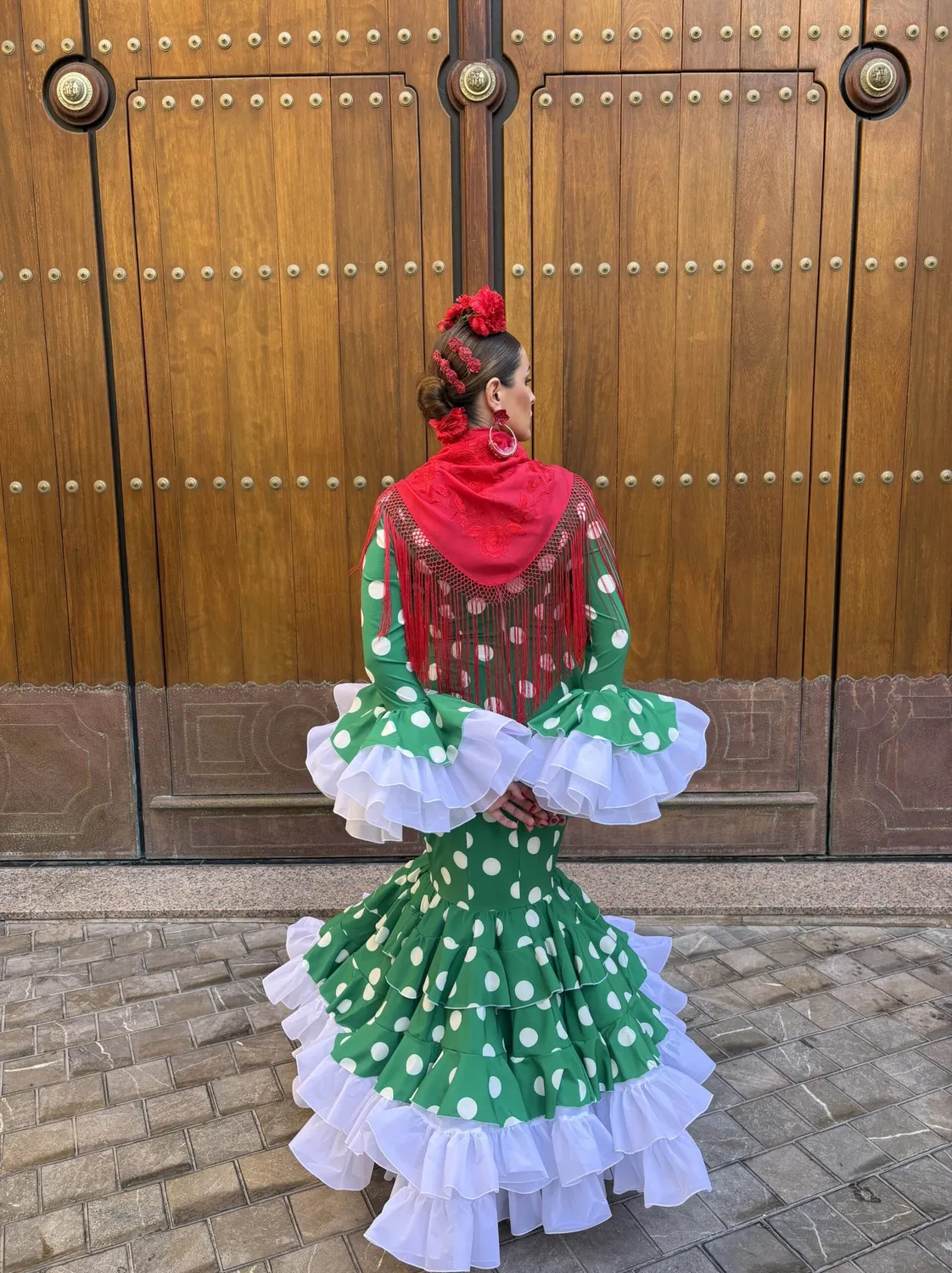 VIVA LA FERIA Andalucía robe flamenca verte à pois