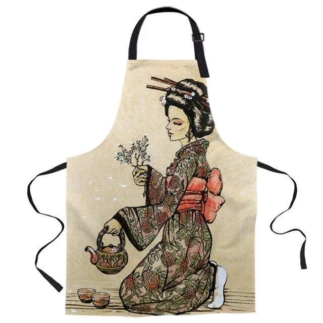 Japon style Geisha tablier cuisine toile motifs