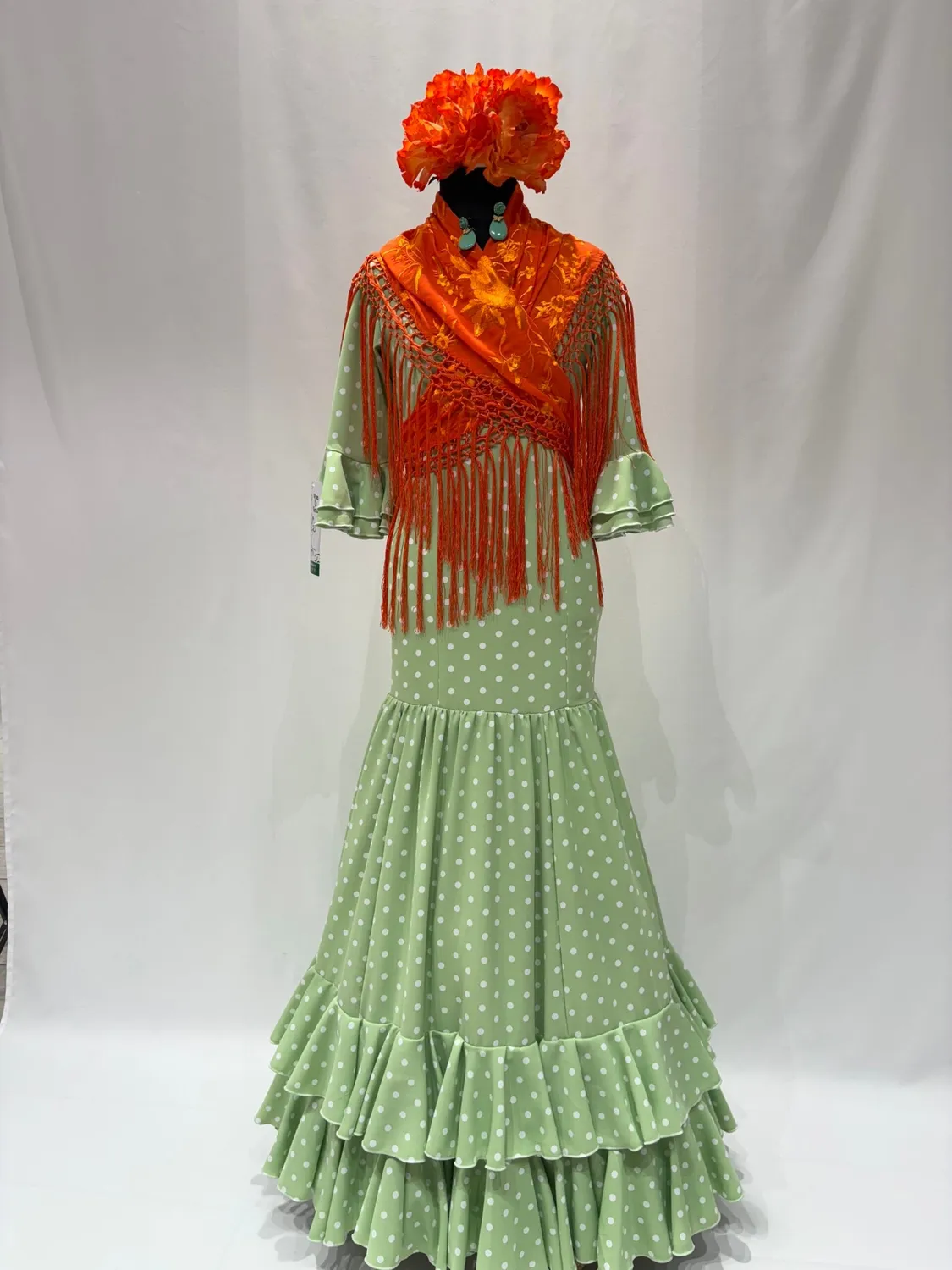 Viva la Feria Nataly robe flamenco fille vert pomme 9