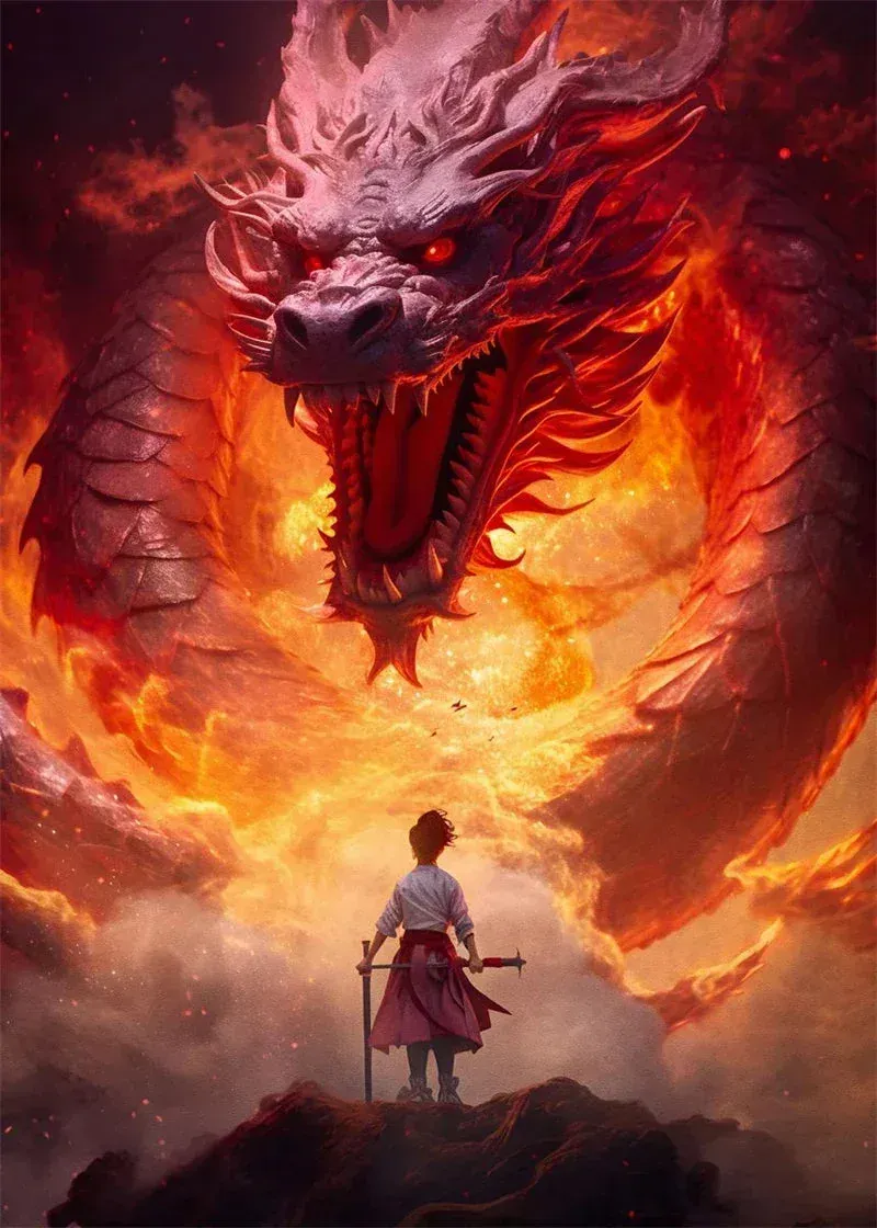 Japon style Tableau Dragon Japonais tableau mural