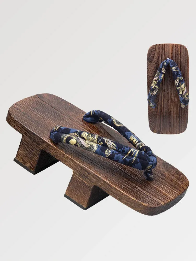 Japon style Inuyama geta japonais bois motif dragon