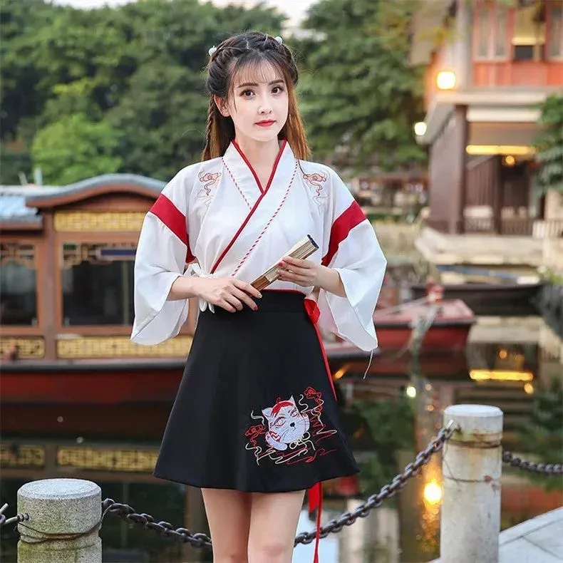 Japon style Kitsune Robe robe folklore japonais