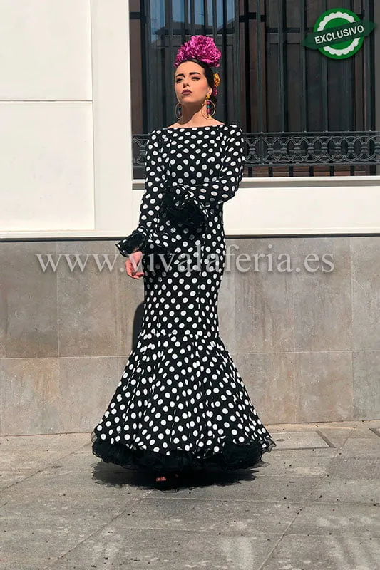 Viva la Feria Reina robe flamenca crépe pois