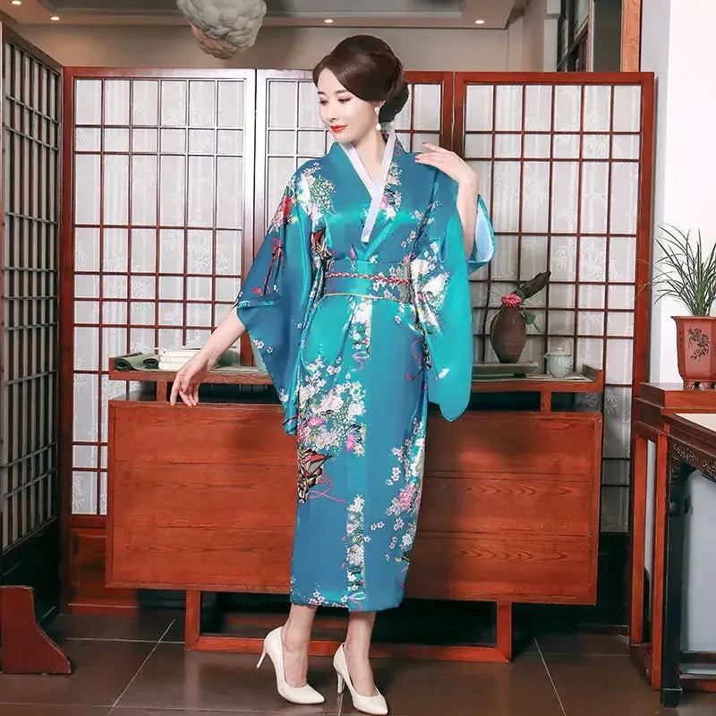 Japon style miyuki kimono long femme motifs fleuris