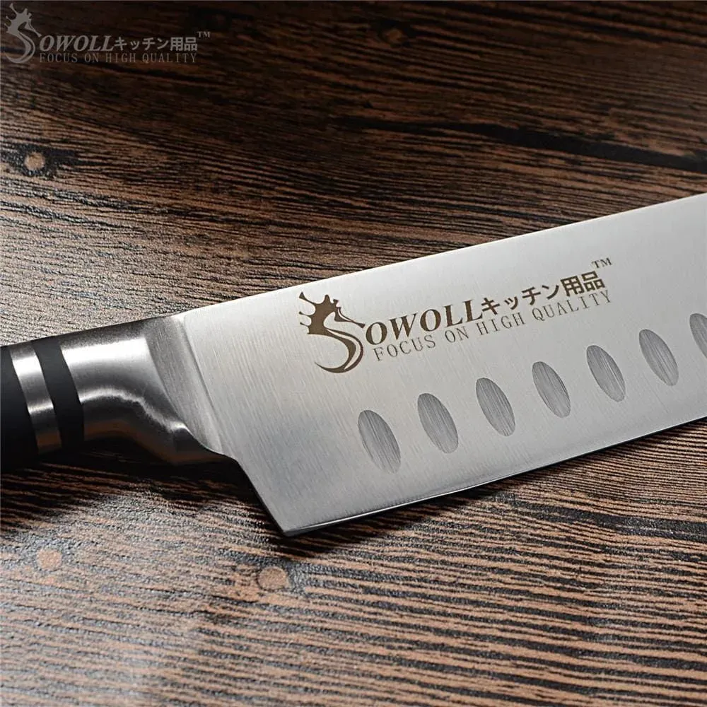 Japon style Eniwa couteau japonais Santoku polyvalent