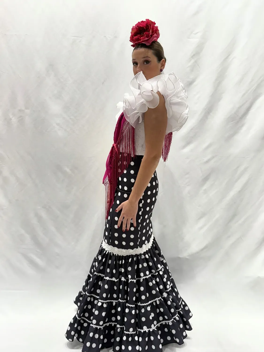 VIVA LA FERIA Lunares falda flamenca canastera noire