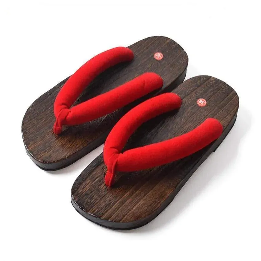 Japon style Aka sandales geta femme bois rouges