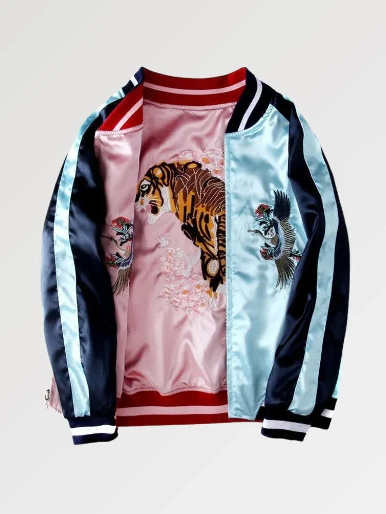 Japon style Sukajan Jacket Shop veste réversible brodée
