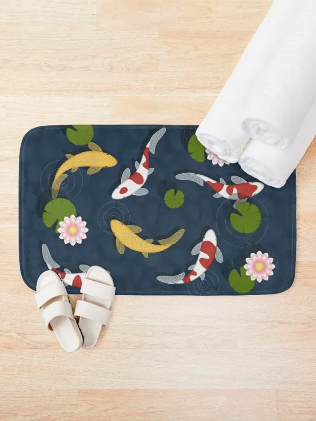 Japon style Tapis De Bain Japonais carpe koi