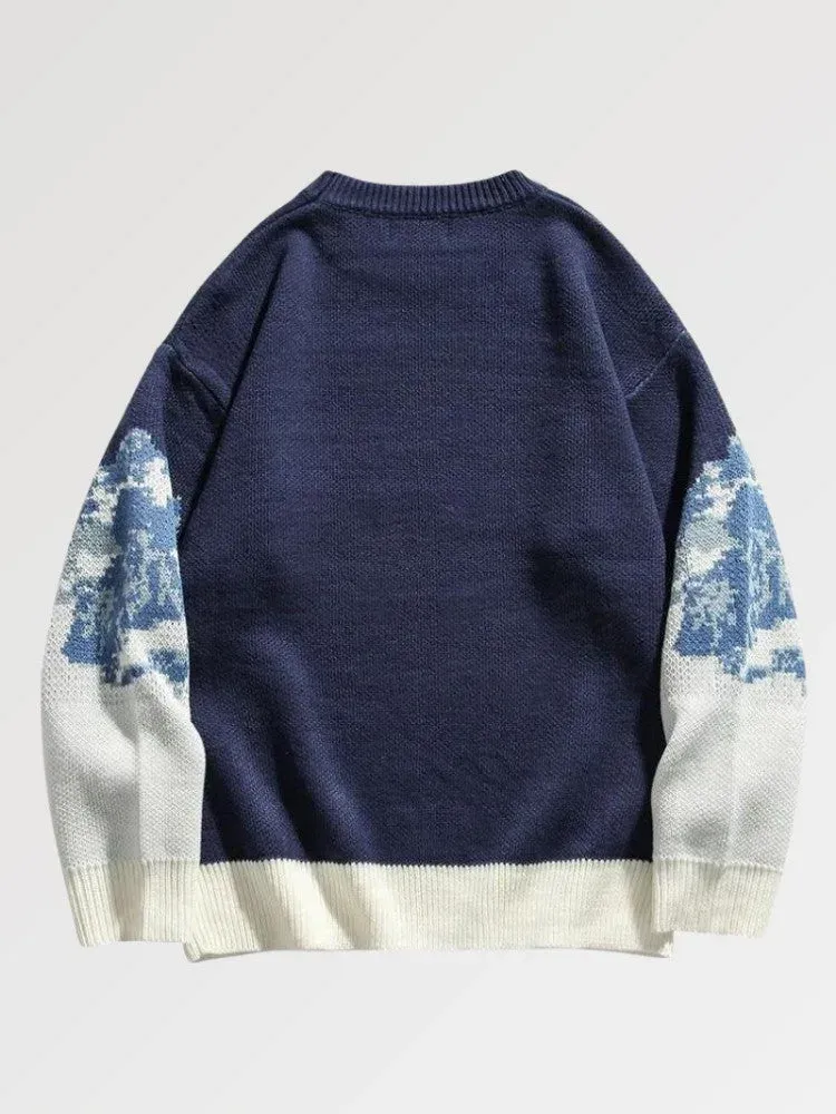 Japon style okariya pull oversize vintage coupe ample
