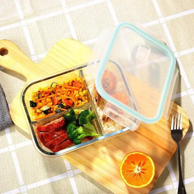 Japon style Boîte Bento Verre 3 compartiments