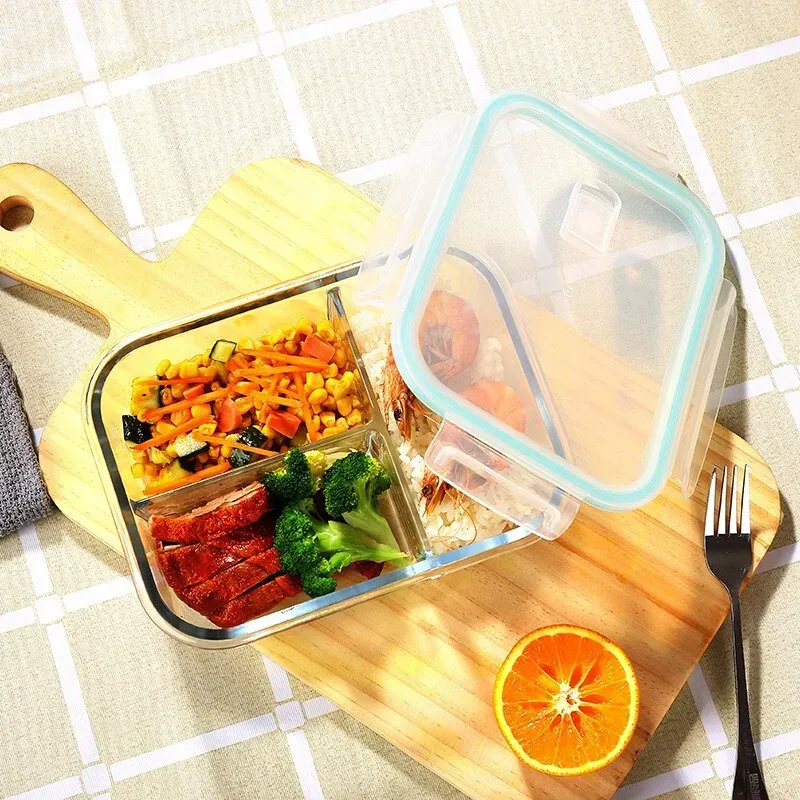 Japon style Boîte Bento Verre 3 compartiments