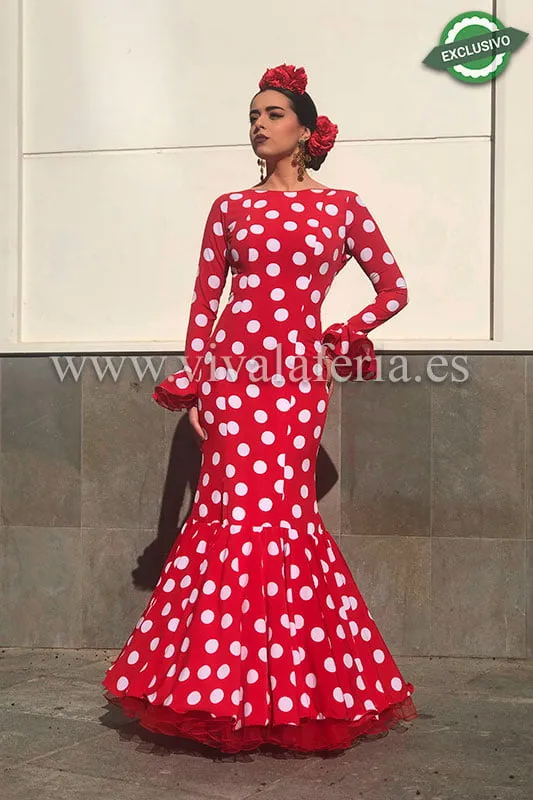 Viva la Feria Reina robe flamenca crépe pois