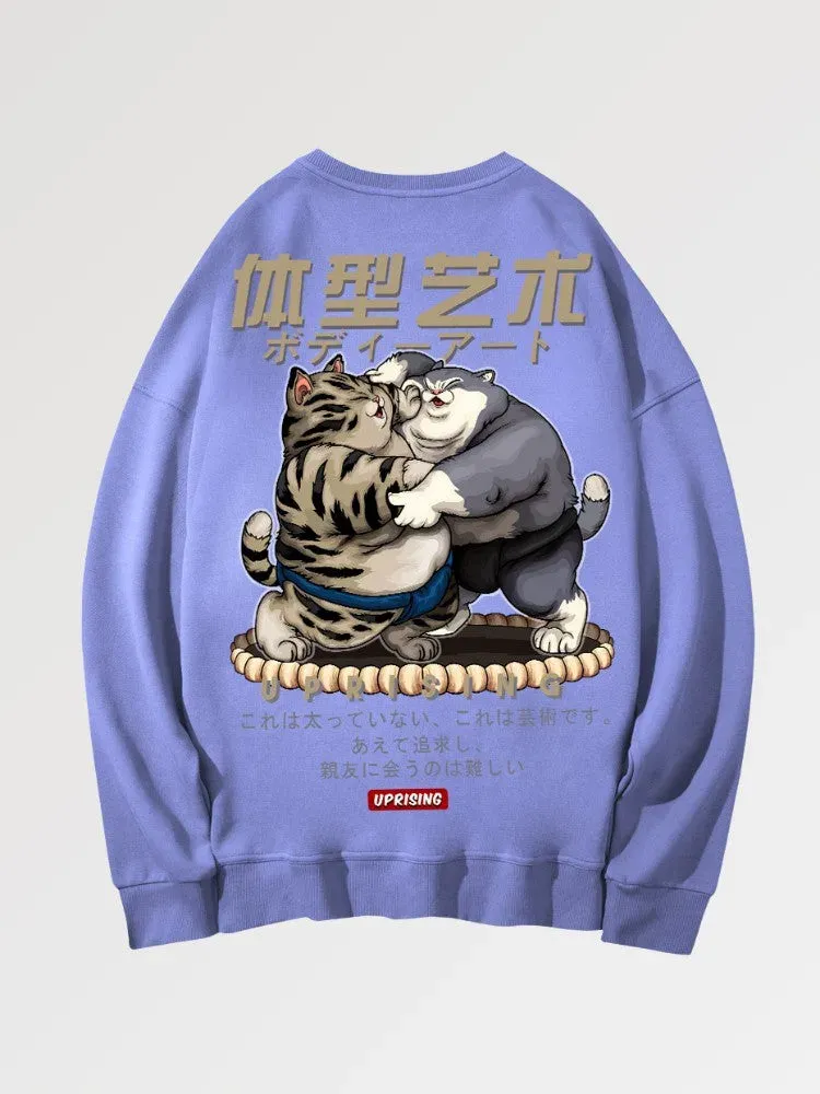 Japon style Hamatesano sweat imprimé japonais coton
