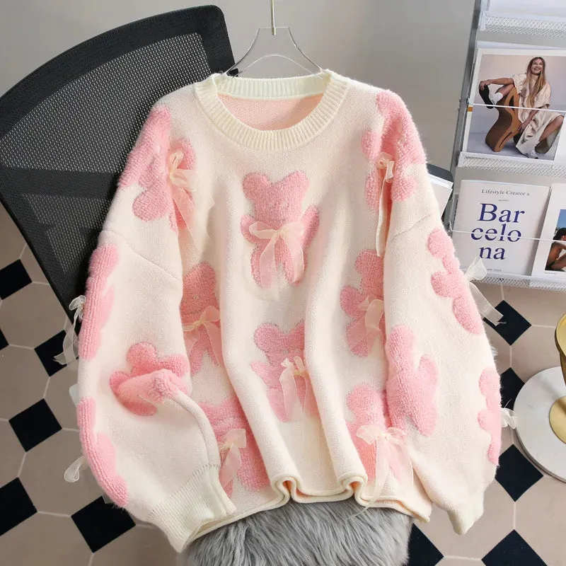 Esprit du Japon Pull Oversize Kawaii Japonais à Nœuds