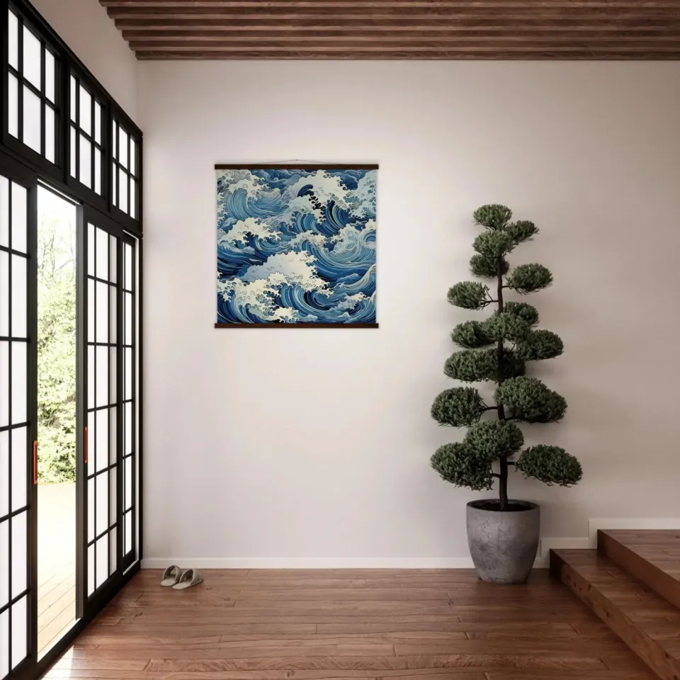 Japon style Fukeino tableau vague Japon