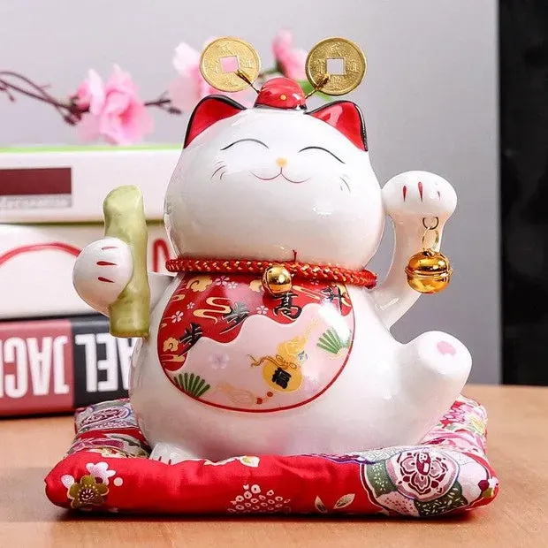 Esprit du Japon Tirelire Maneki Neko pièces porte-bonheur céramique