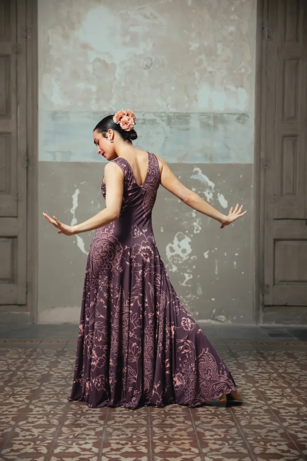 Viva La Feria Alquimia robe de flamenco longue à bretelles