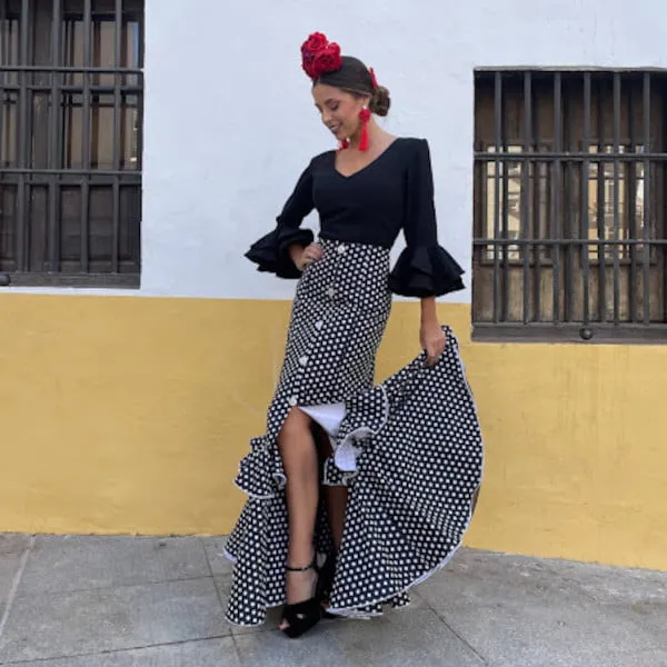 VIVA LA FERIA Falda Rociera modèle Cádiz