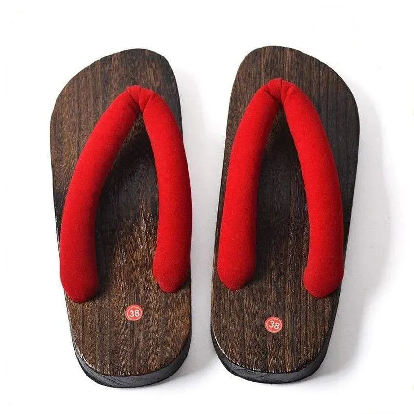 Japon style Aka sandales geta femme bois rouges