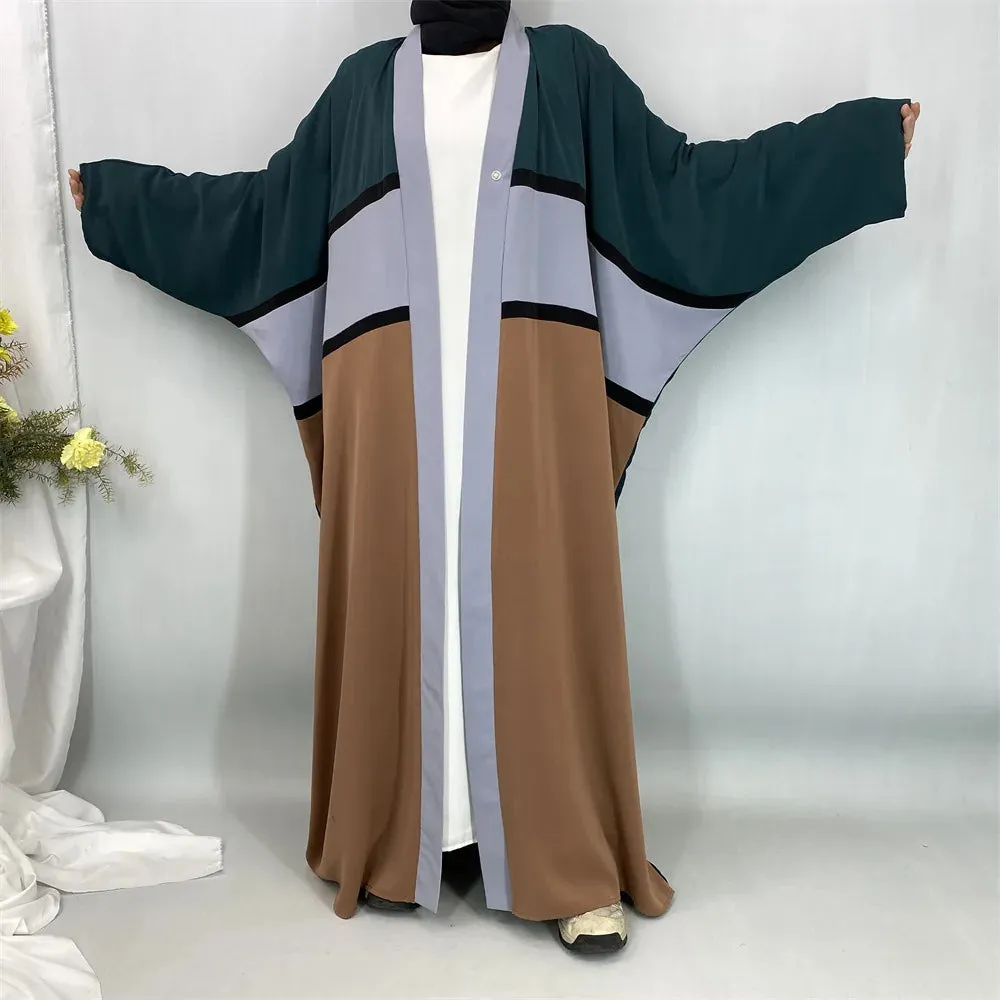 Esprit du Japon kimono long tricolore ouvert fluide