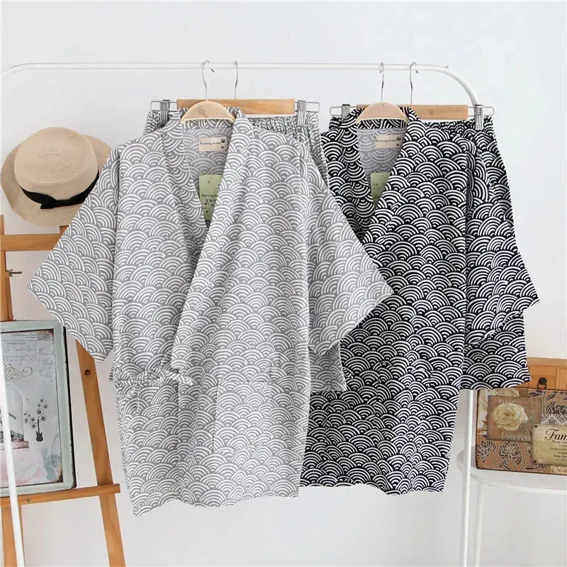 Japon style pyjama jinbei homme traditionnel