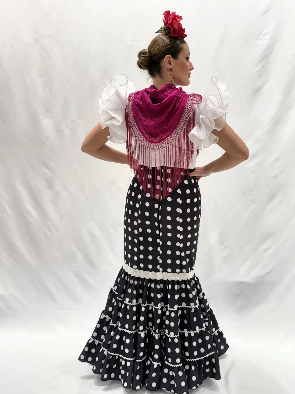 VIVA LA FERIA Lunares falda flamenca canastera noire