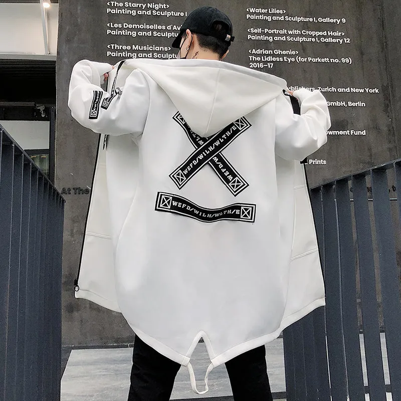 Esprit du Japon Manteau long à capuche streetwear homme