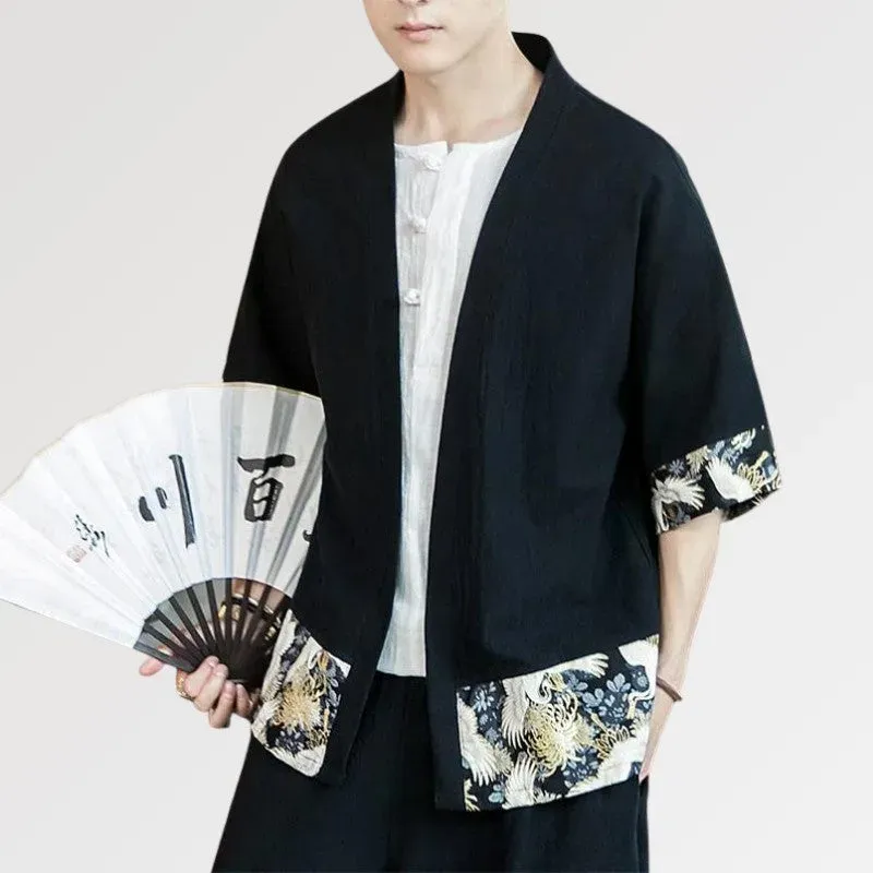 Japon style Arata chemise kimono homme noire