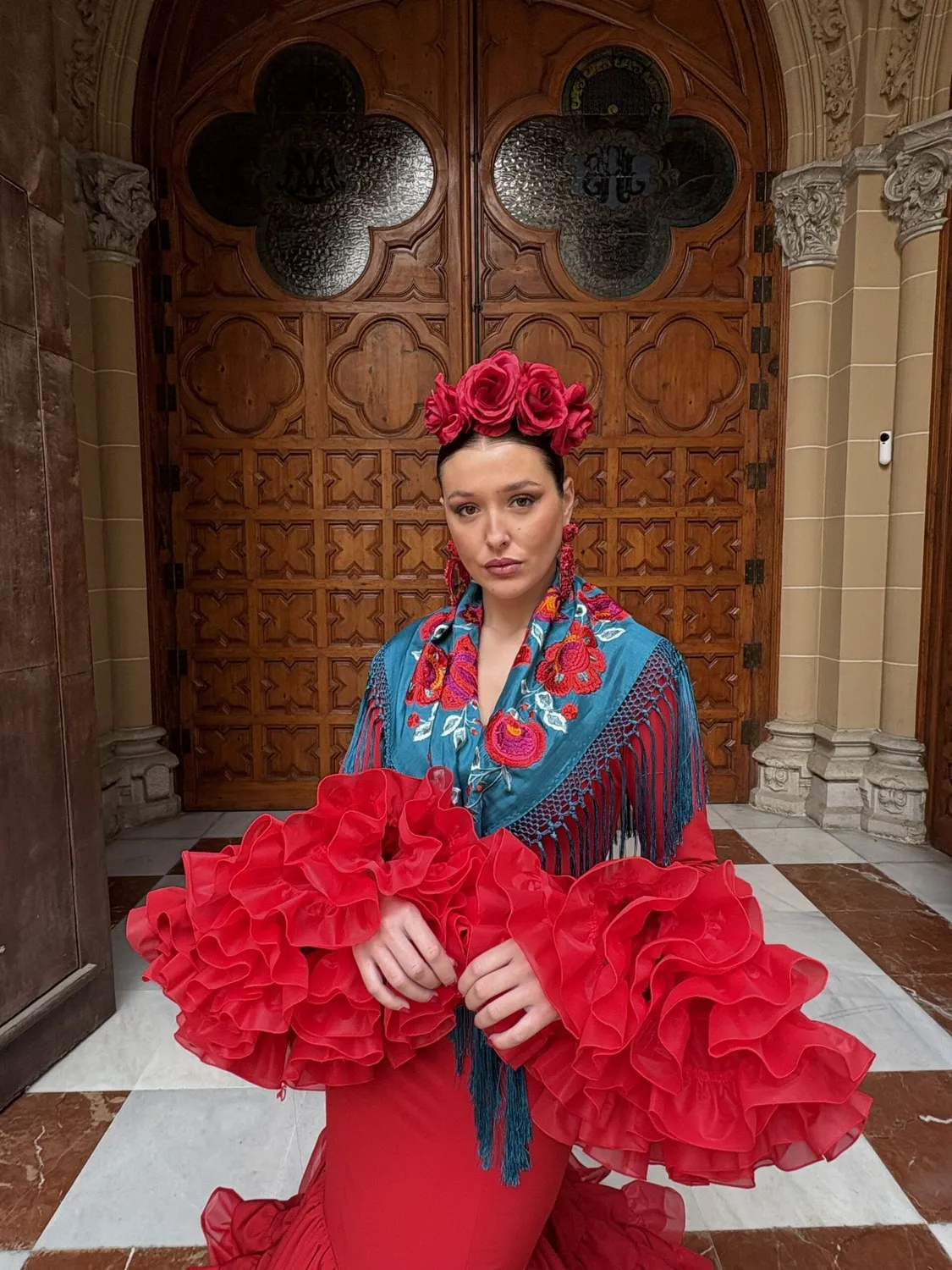 Viva La Feria Rosa robe flamenca à volants
