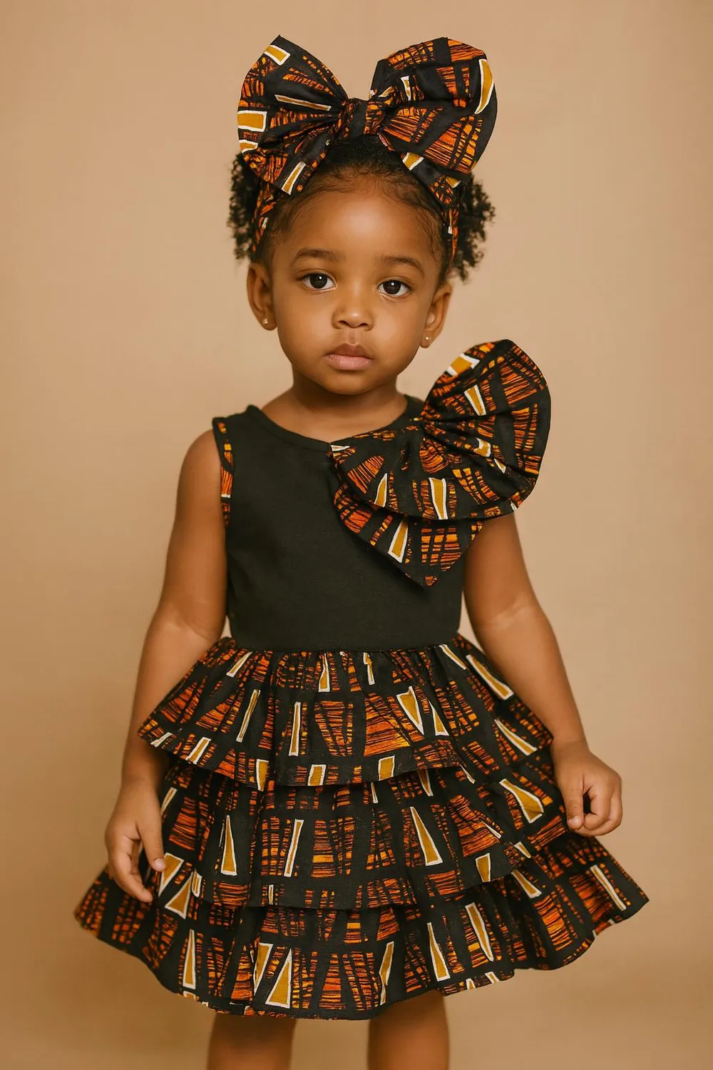 KAVAZI Ankara robe fille 2-12 ans motif archive