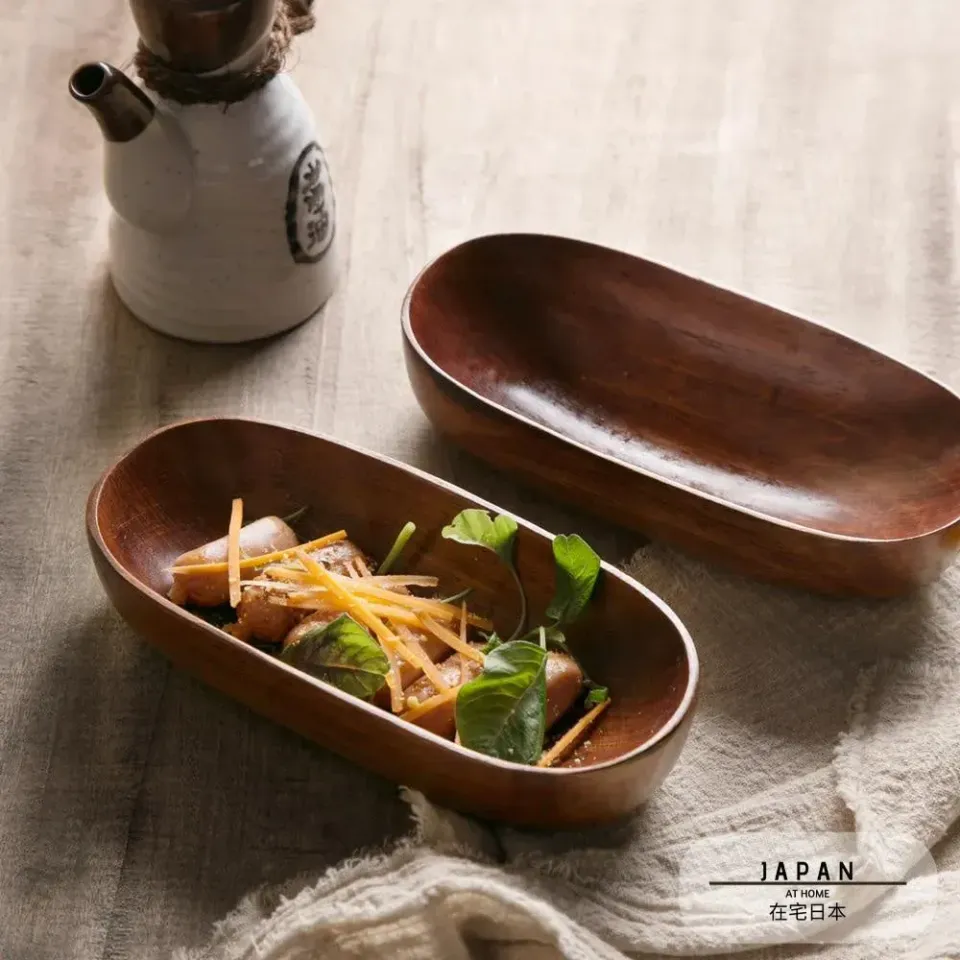 Japon style Canoë Bois Acacia présentation