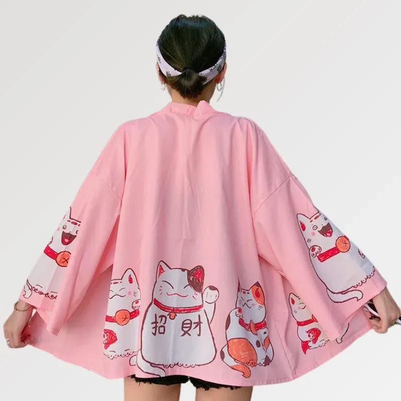 Japon style Veste Kimono Femme Maneki Neko