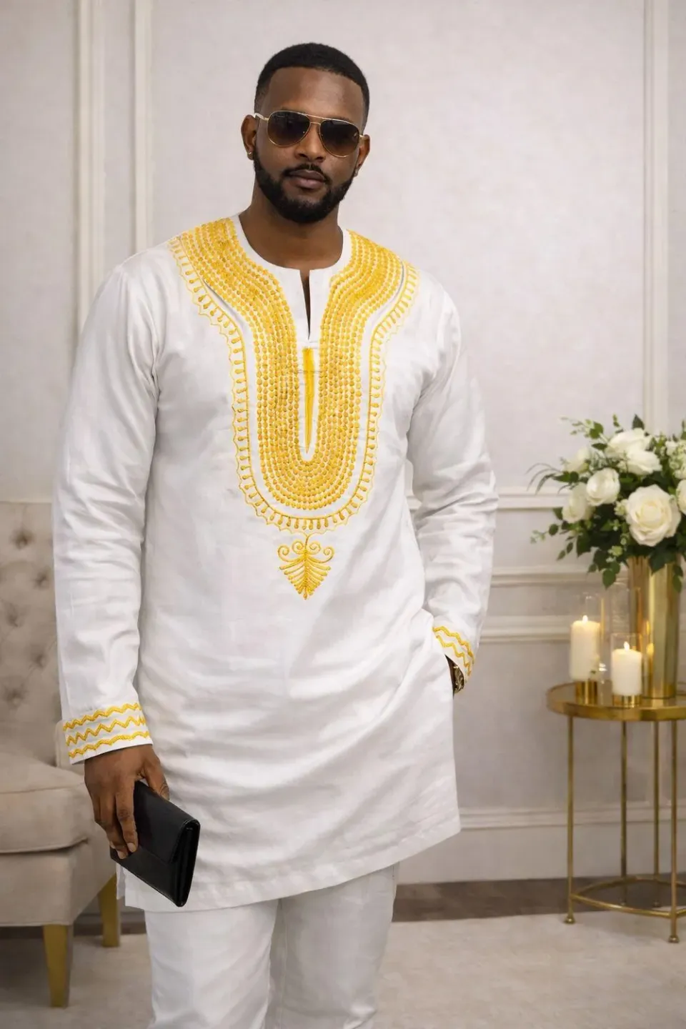 KAVAZI Embroidery Top haut brodé homme