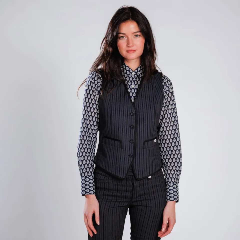 Mistral Gardian gilet femme moleskine rayure