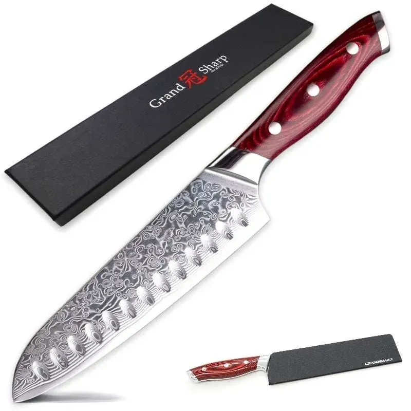 Japon style Shiretoko couteau damas santoku