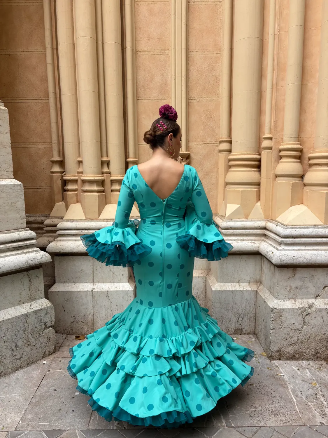 Viva La Feria Canastero Musgo robe flamenca à volants