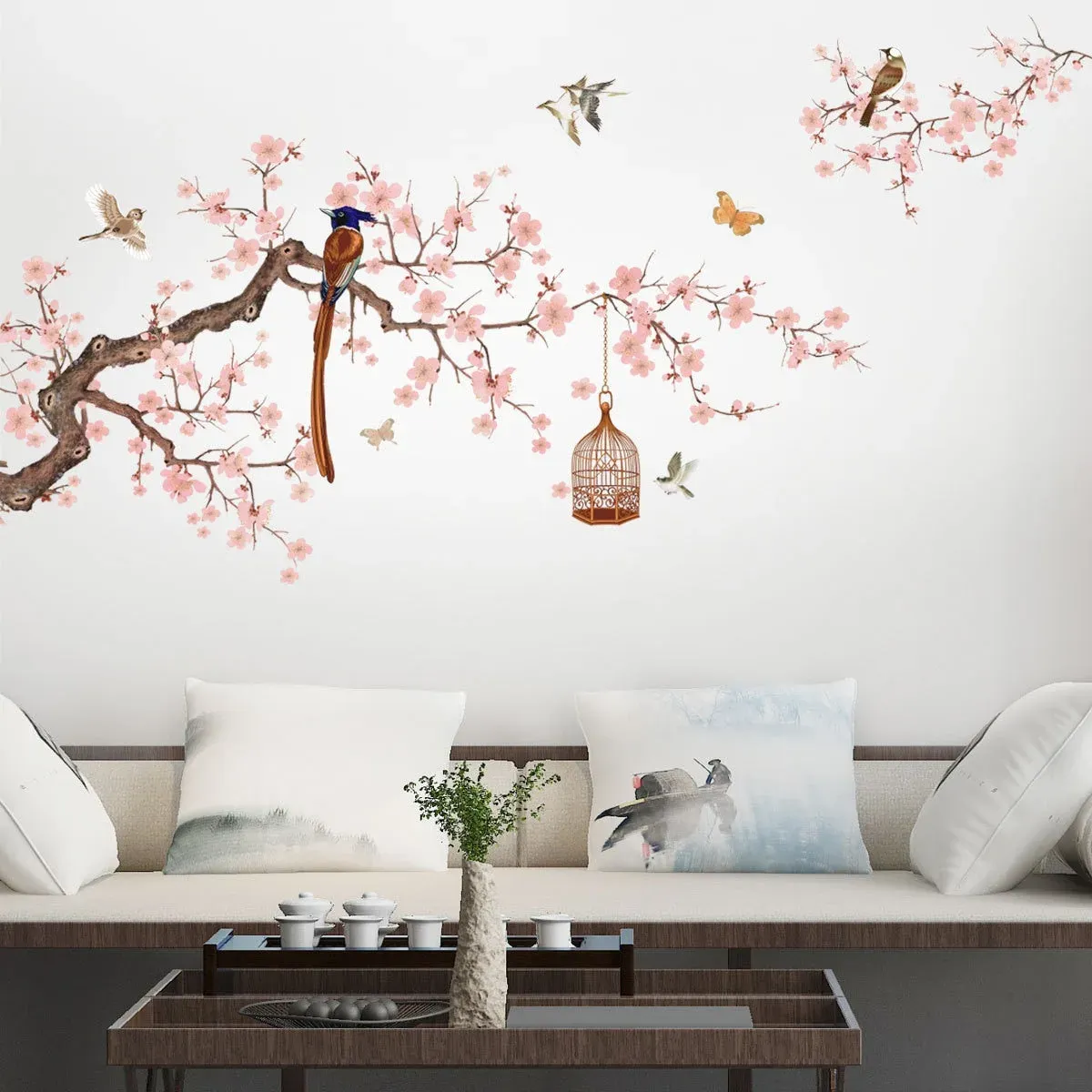 Japon style stickers cerisier japonais déco murale zen