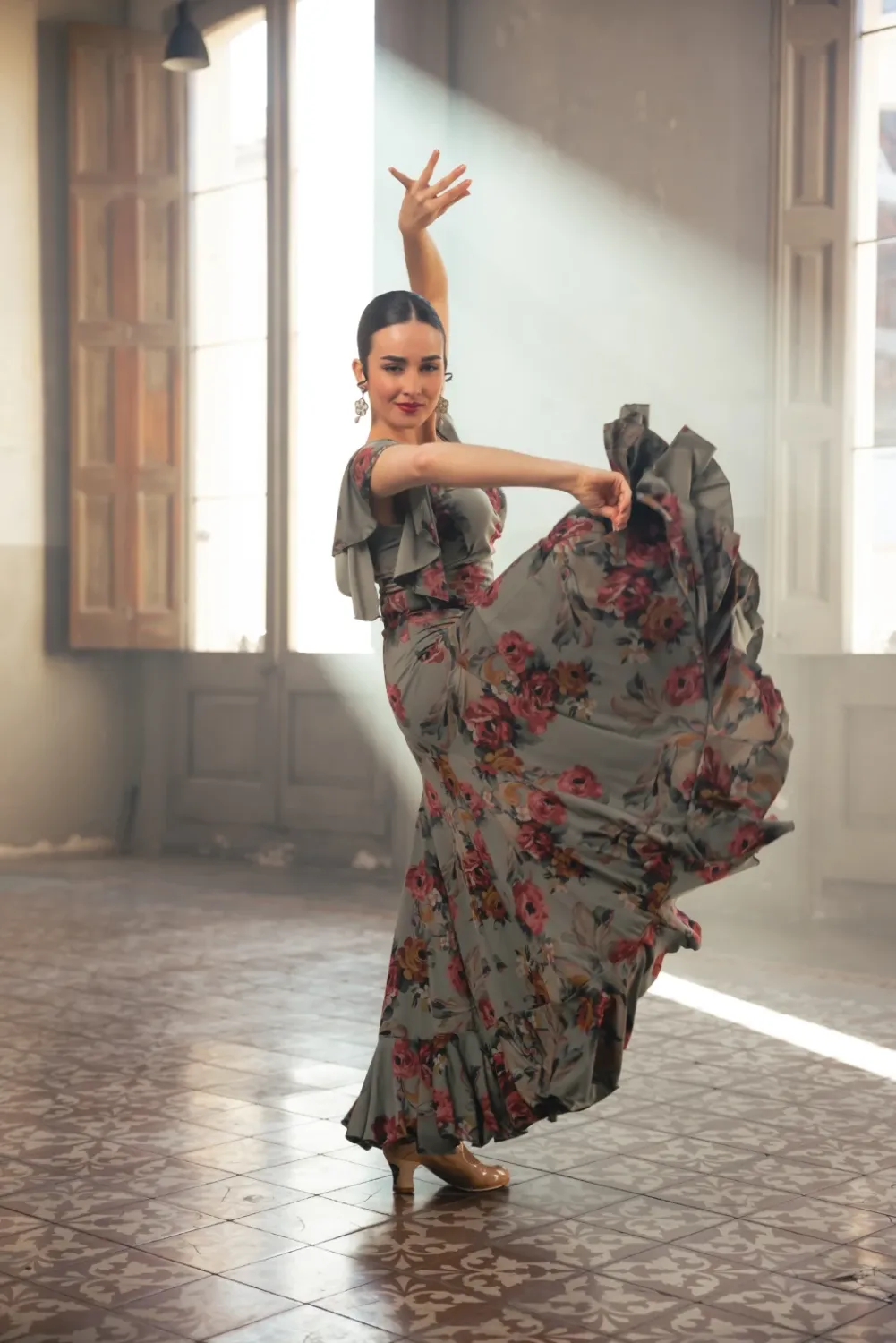 Viva La Feria Olas robe danse flamenco imprimée élastique