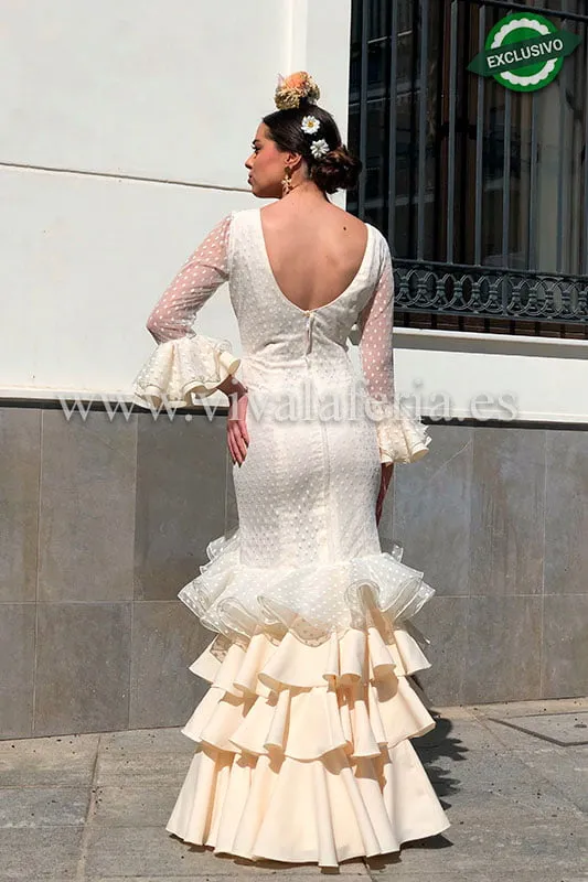 Viva La Feria Carmesí robe flamenco beige