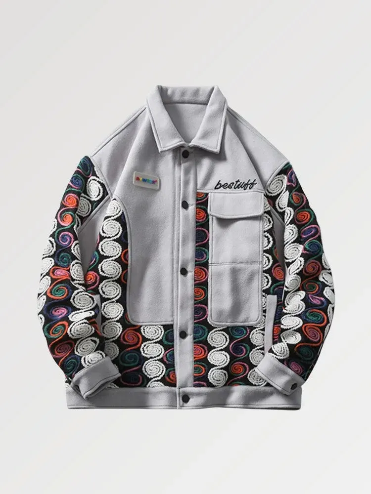 Japon style rywter veste streetwear brodée