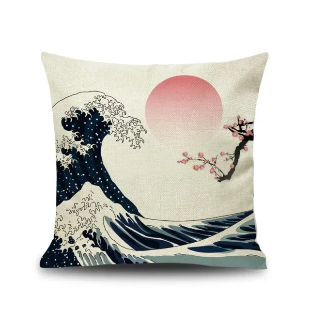 Japon style housse coussin japonais lignes épurées