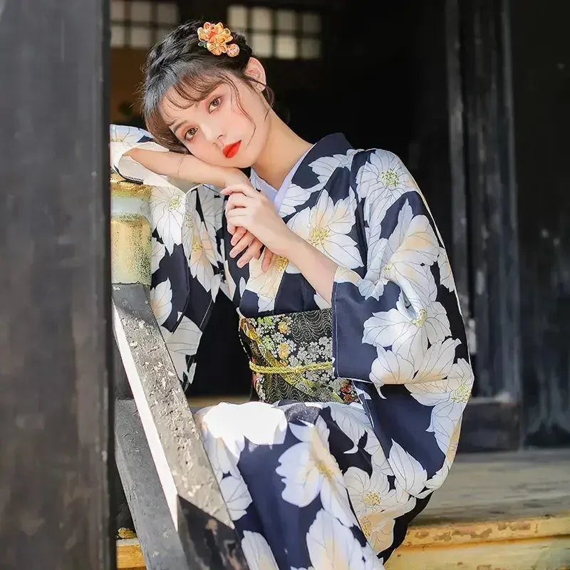 Japon style natsumi kimono femme fleur vanille