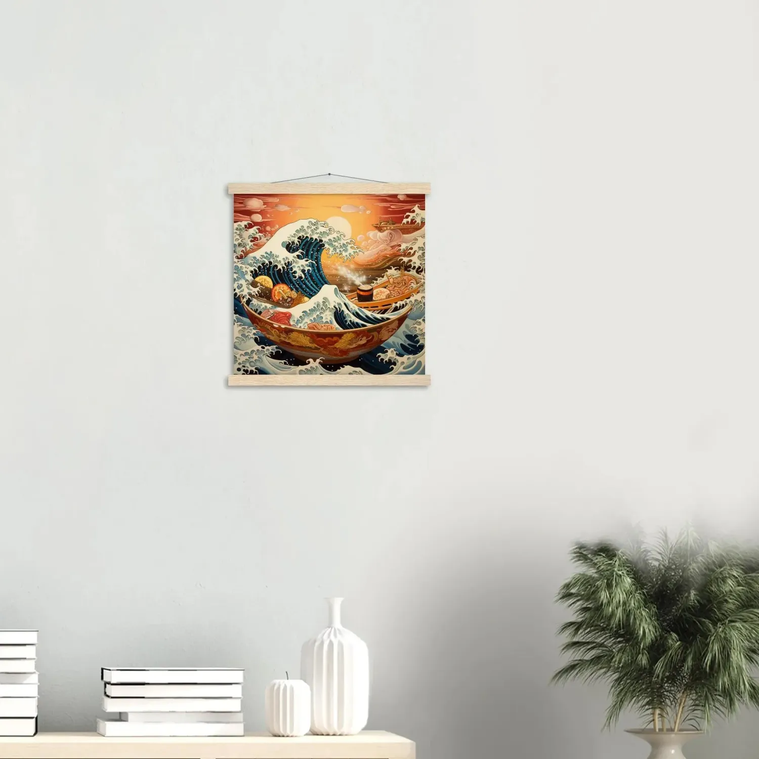 Japon style Kanagawa tableau art moderne vague